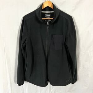 L.L. Bean Full Zip Fleece Jacket Coat Black Women's size Large